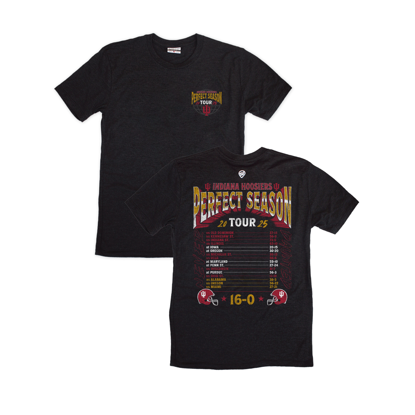 Black t-shirt with 'Perfect Season' tour graphic on a white background