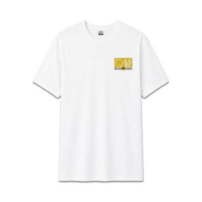 White University of Iowa Hawkeyes, unisex cotton tee, hawkeyes front print.
