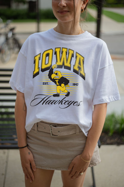 Iowa Hawkeyes Retro Mascot Cotton Easy Tee