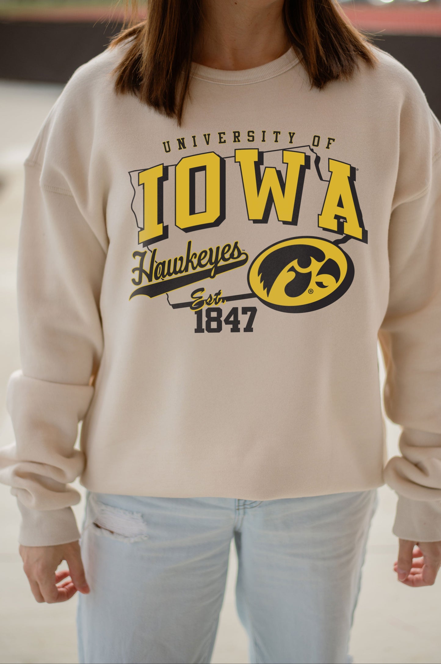 University of Iowa Hawkeyes Est. 1847 Crew Sweatshirt