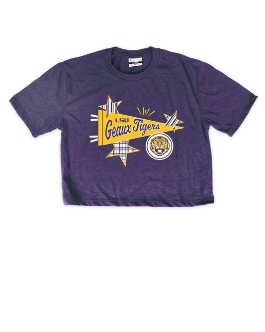 LSU Pennant Cropped Tee