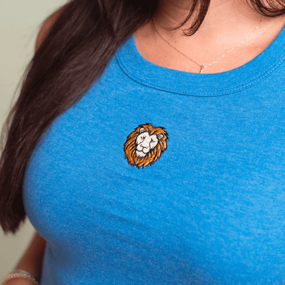 Lion Embroidered High Neck Tank