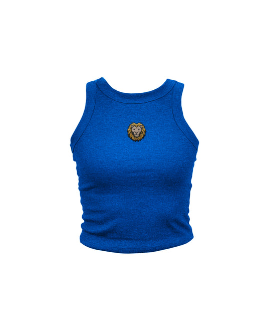 Lion Embroidered High Neck Tank