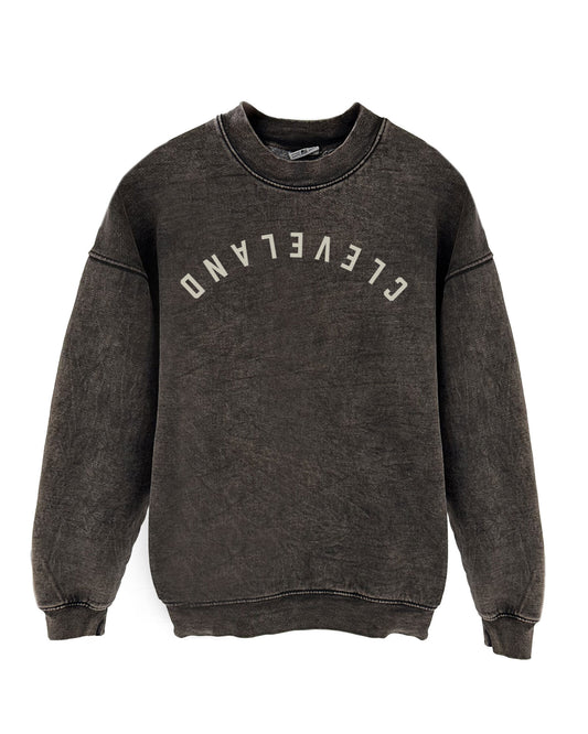 Cleveland Upside Down Cotton Crew Crew Sweatshirt