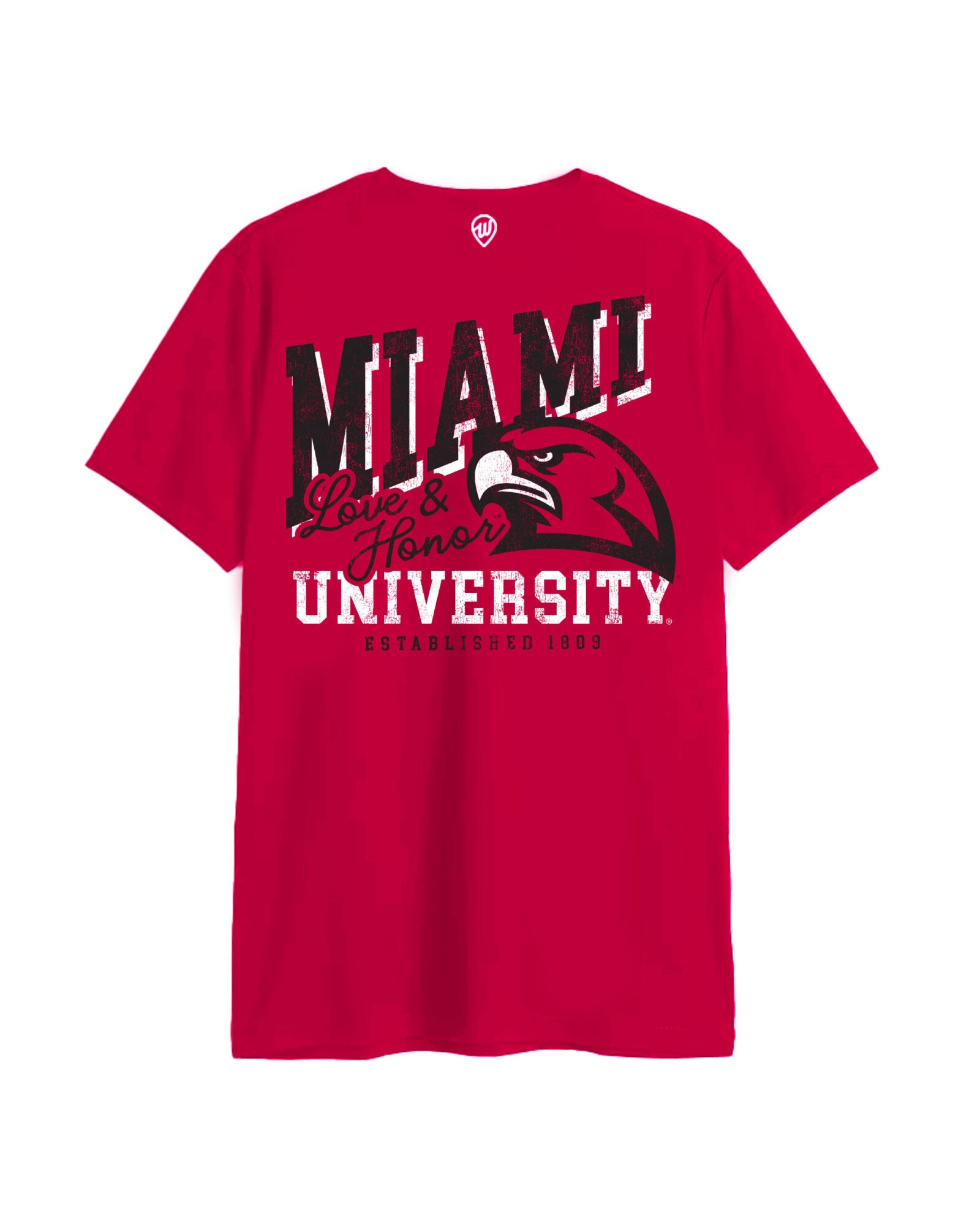 Miami University Redhawks Front/Back Red Cotton Crew | Where