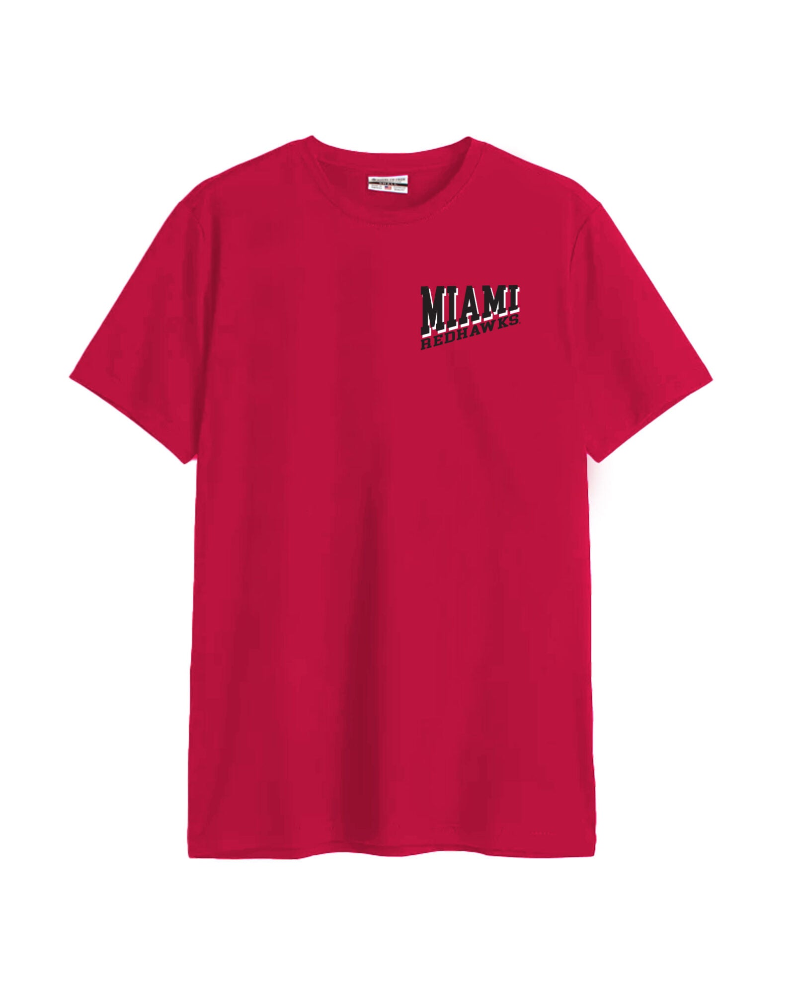 【M】Miyaku-Miyaku UNIVERSITY RED Tシャツ Miami University Redhawks Front/Back Red Cotton Crew | Where