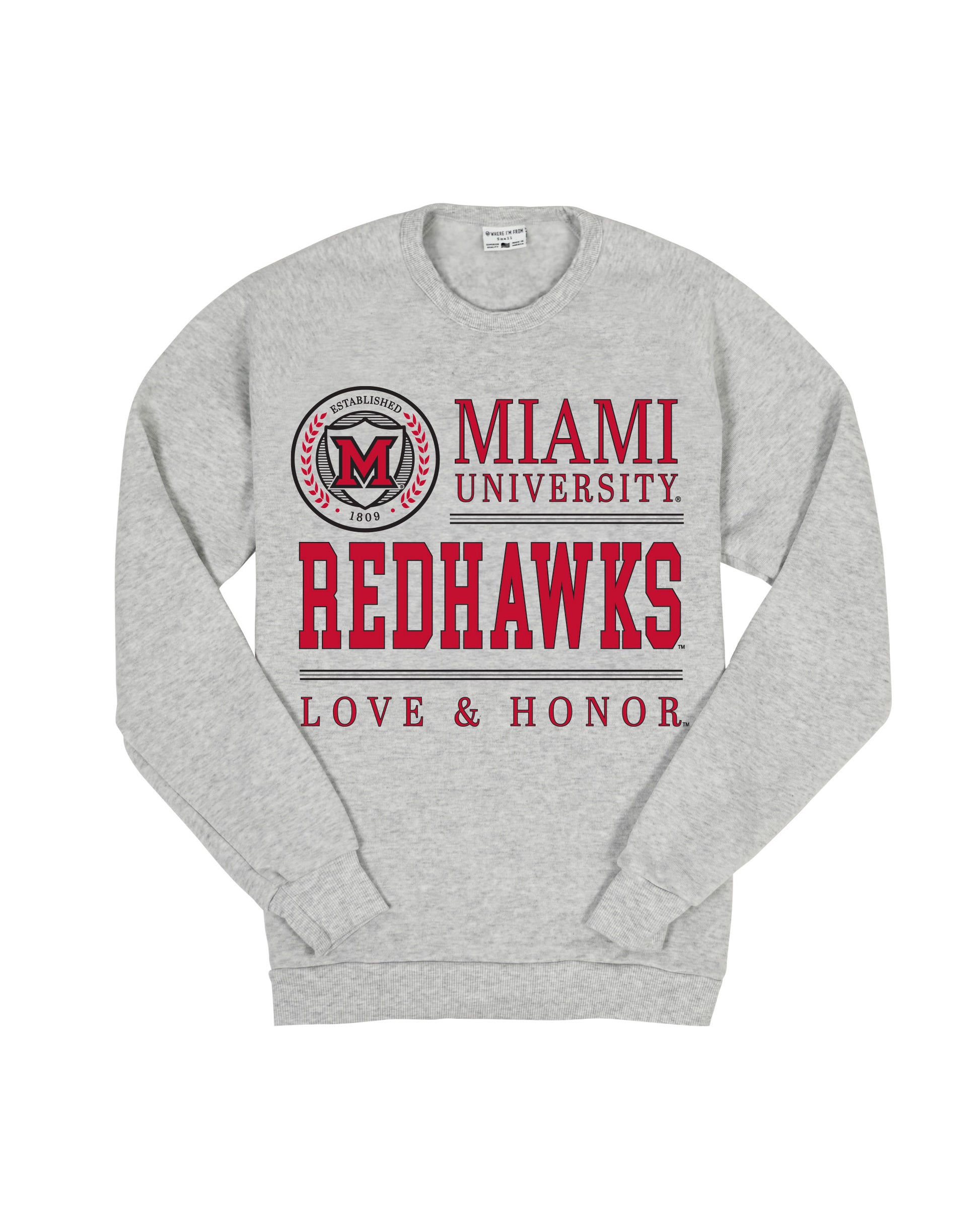 Miami University Redhawks Seal Crew Sweatshirt