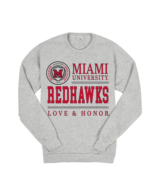 Miami University Redhawks Seal Crew Sweatshirt