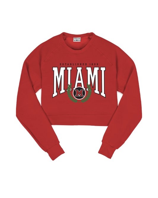 Miami University Vines Cropped Crew Sweatshirt
