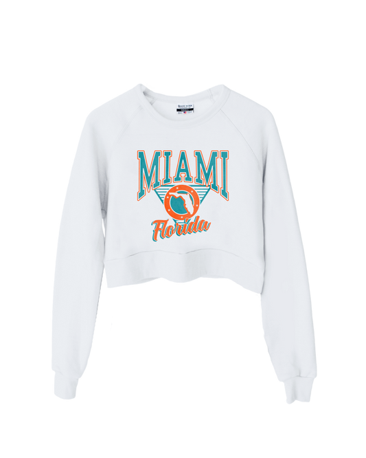 Miami Florida State Circle Cropped Crew Sweatshirt