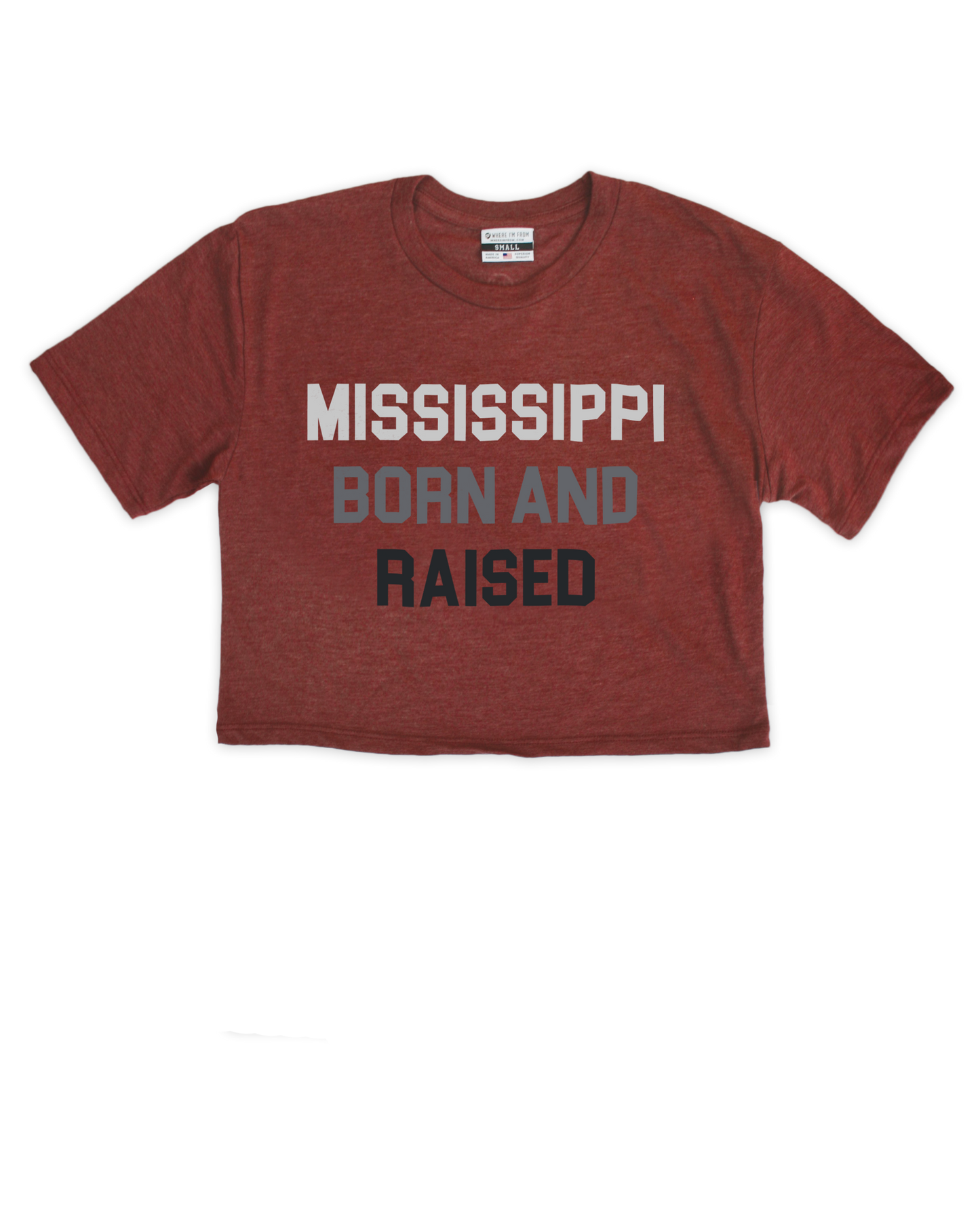 Mississippi Born and Raised Cropped Tee