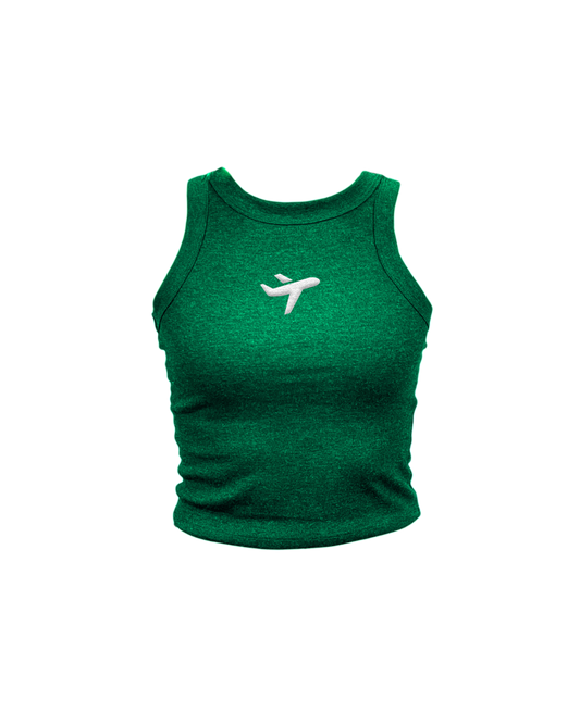 New York Embroidered Jet High Neck Tank