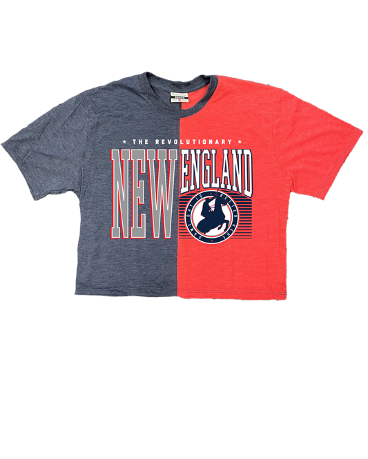 New England Split Cropped Tee