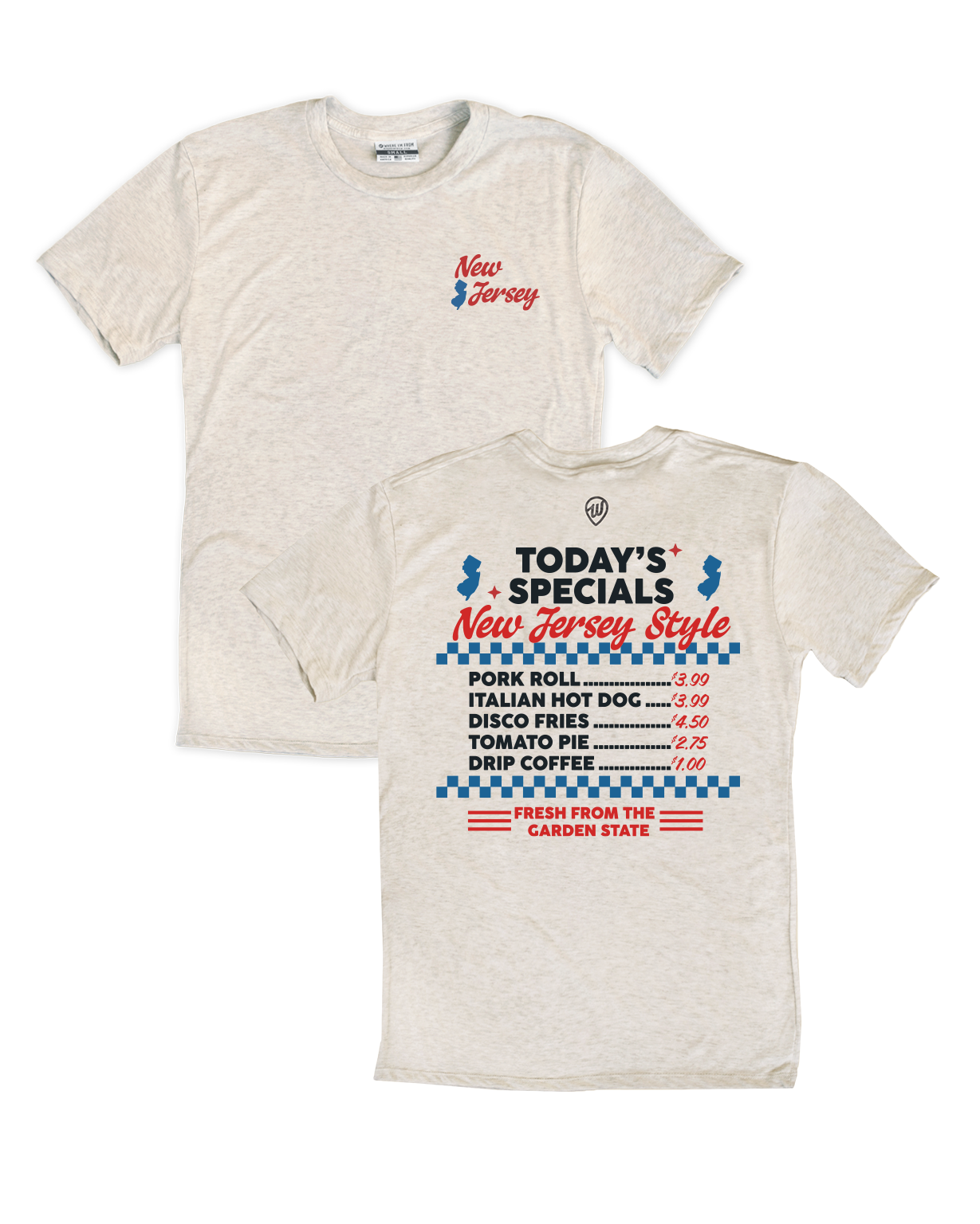 New Jersey Diner Menu Front/Back Tee