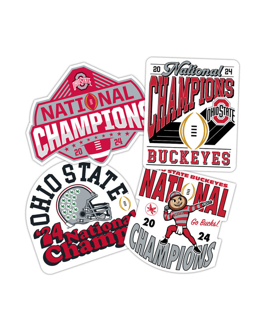 Ohio State Buckeyes College Football Playoff 2024 National Champs Sticker Pack