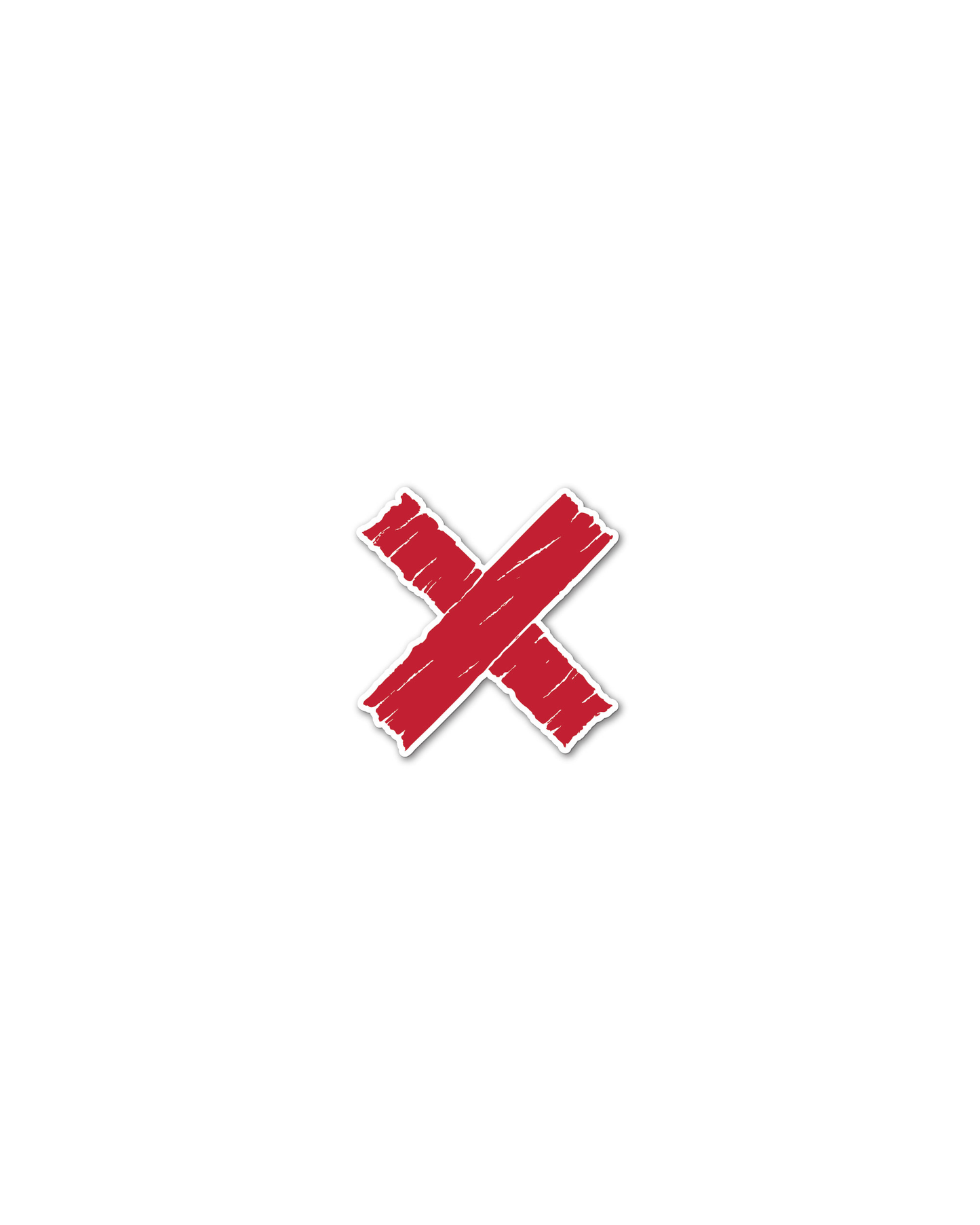 "X" Red Tape Sticker