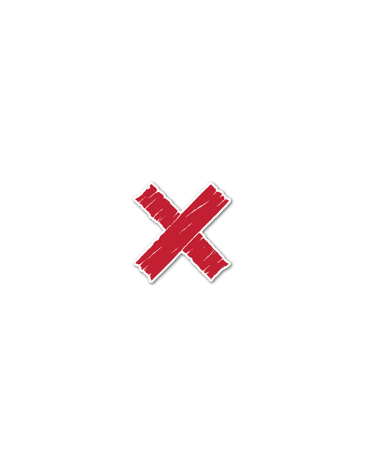 "X" Red Tape Sticker