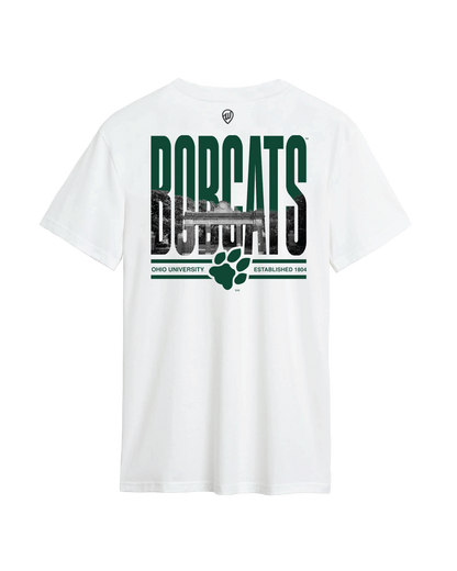 OU Lockup Bobcat Pennant Front/Back Cotton Tee