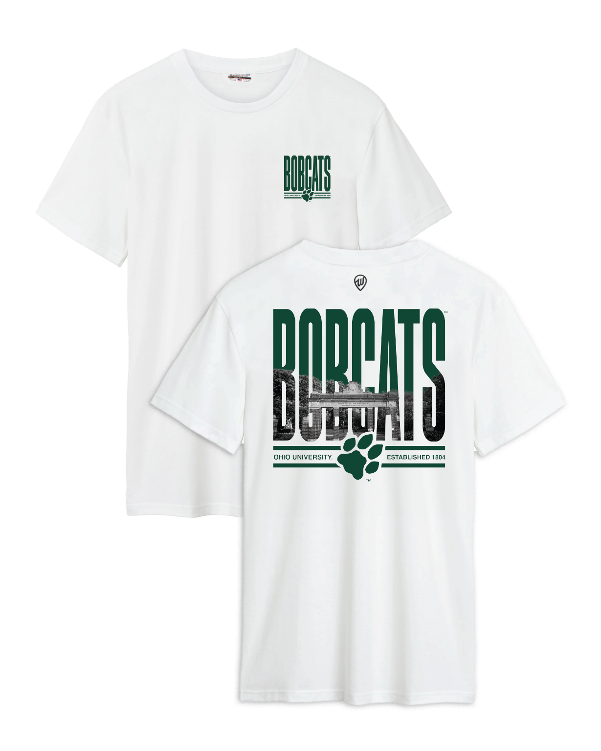 OU Lockup Bobcat Pennant Front/Back Cotton Tee