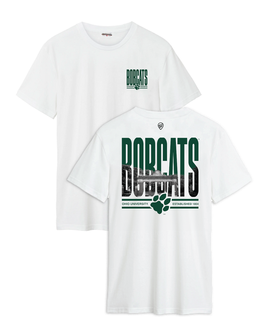 OU Lockup Bobcat Pennant Front/Back Cotton Tee