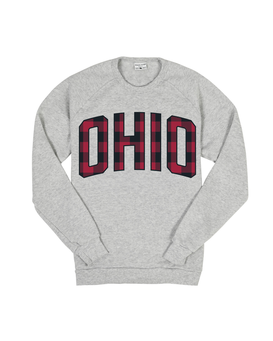Ohio Plaid Crew Sweatshirt