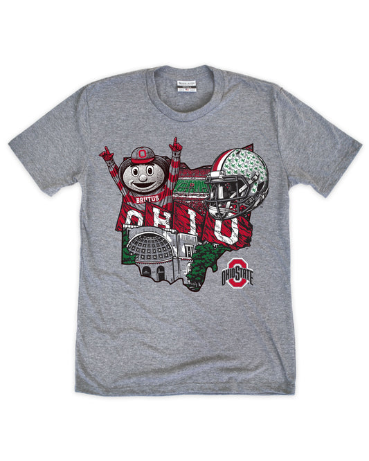 Ohio State Shape Collage Tee