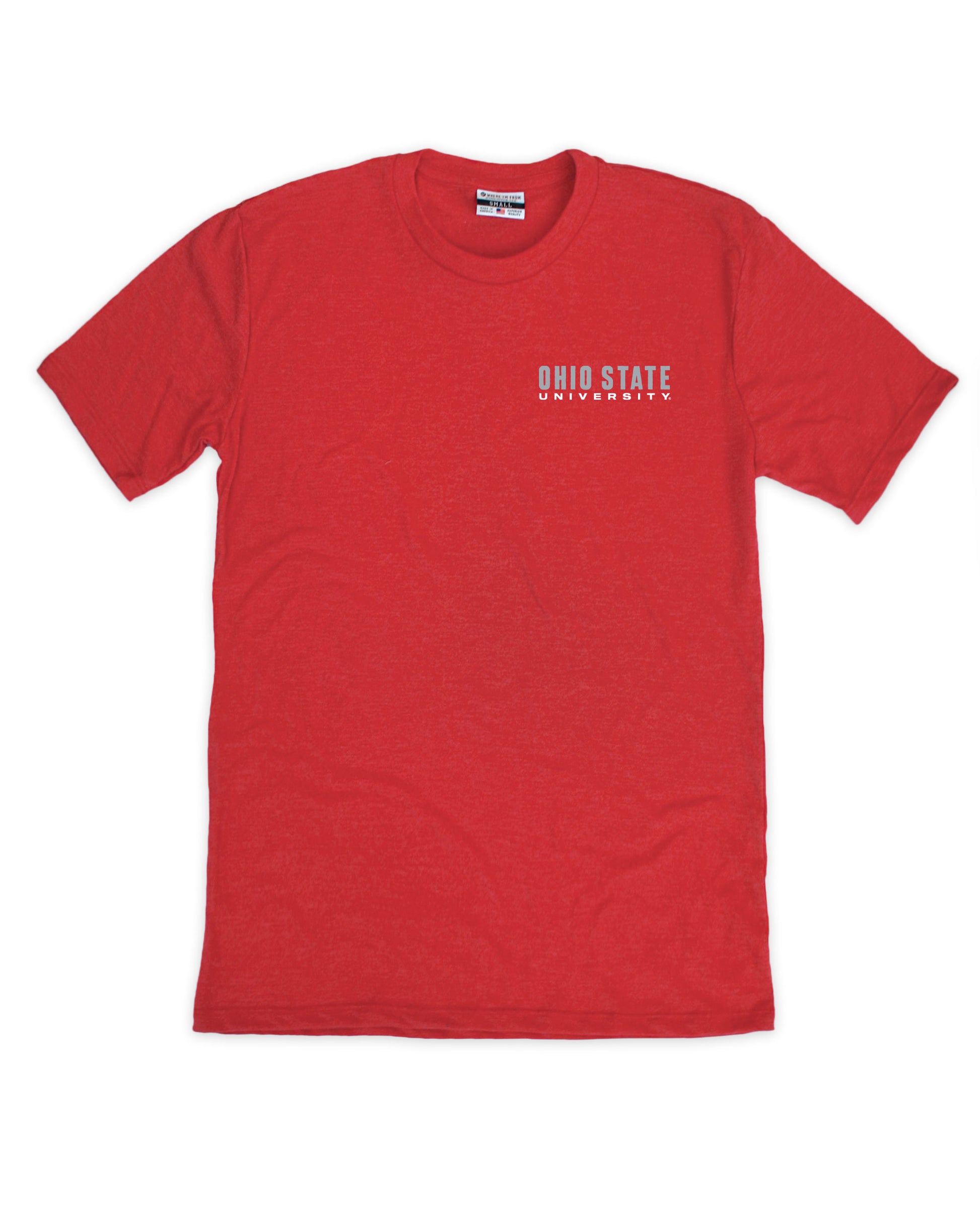 ohio state university, red uinsex tee, front