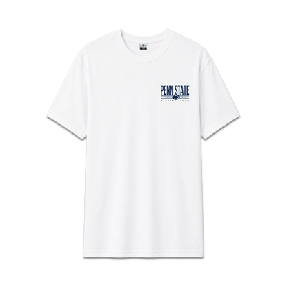 White Penn State University, unisex cotton tee, Penn State front text design.