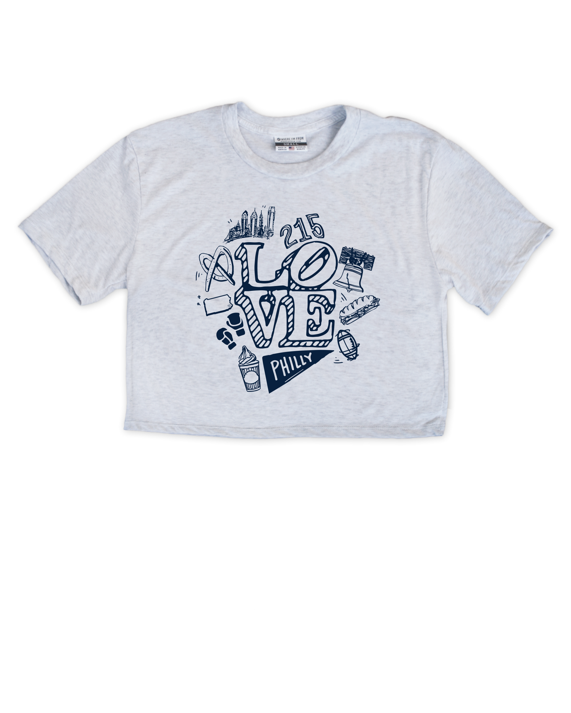 Philly Love Collage Cropped Tee