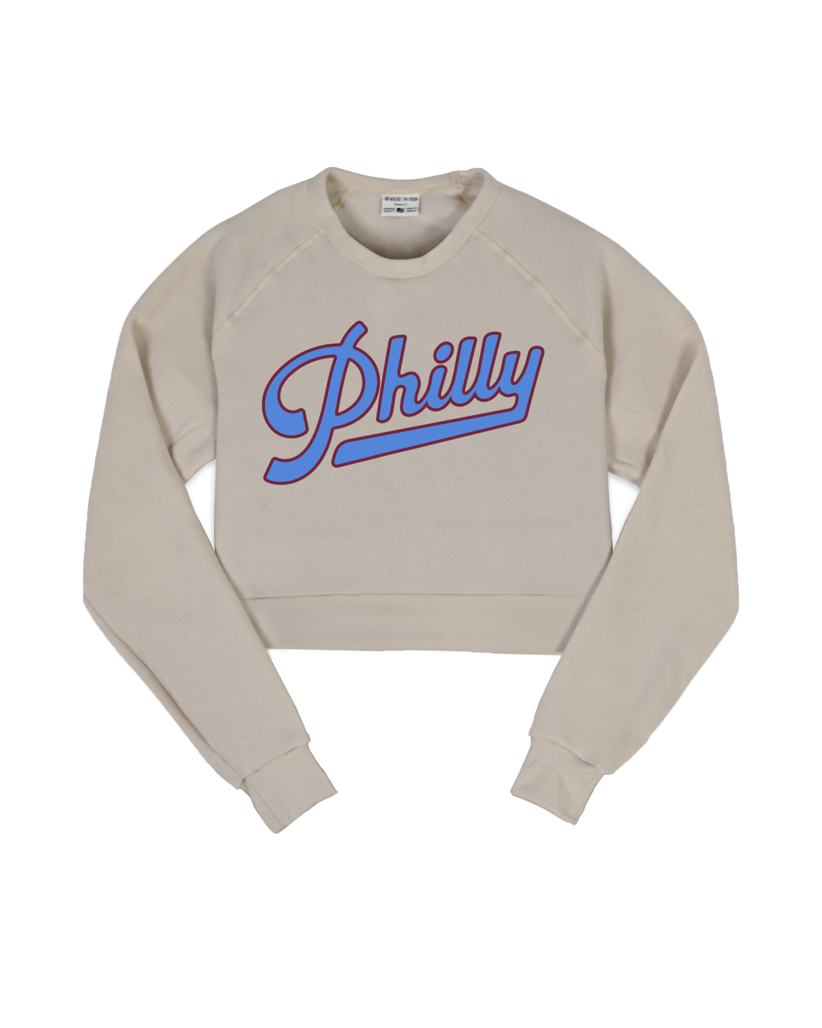 Philly Retro Script Cropped Crew Sweatshirt