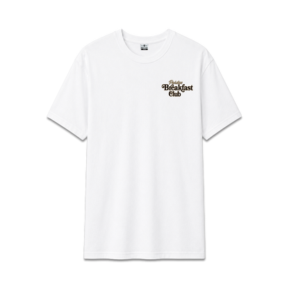 White Purdue University Breakfast Club, unisex cotton tee, front print.