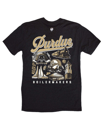 Purdue Icons F/B Tee