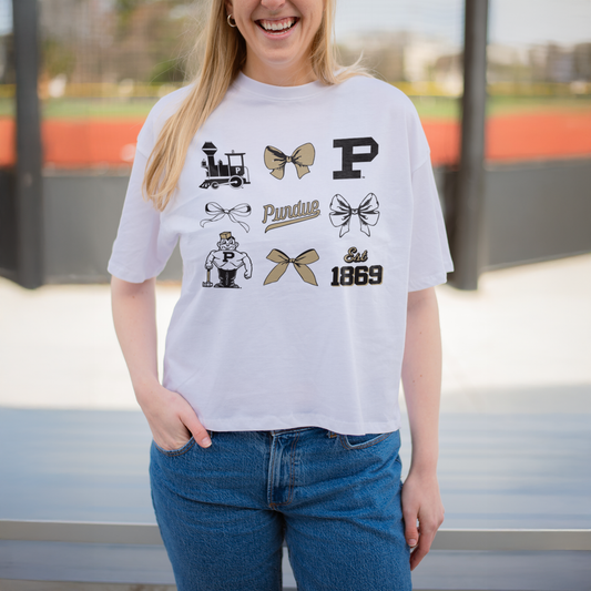 Purdue University Bow Icons Easy Tee