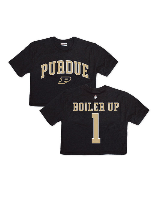 Purdue Boiler Up Jersey Cropped Tee