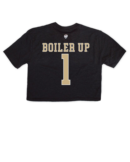 Purdue Boiler Up Jersey Cropped Tee