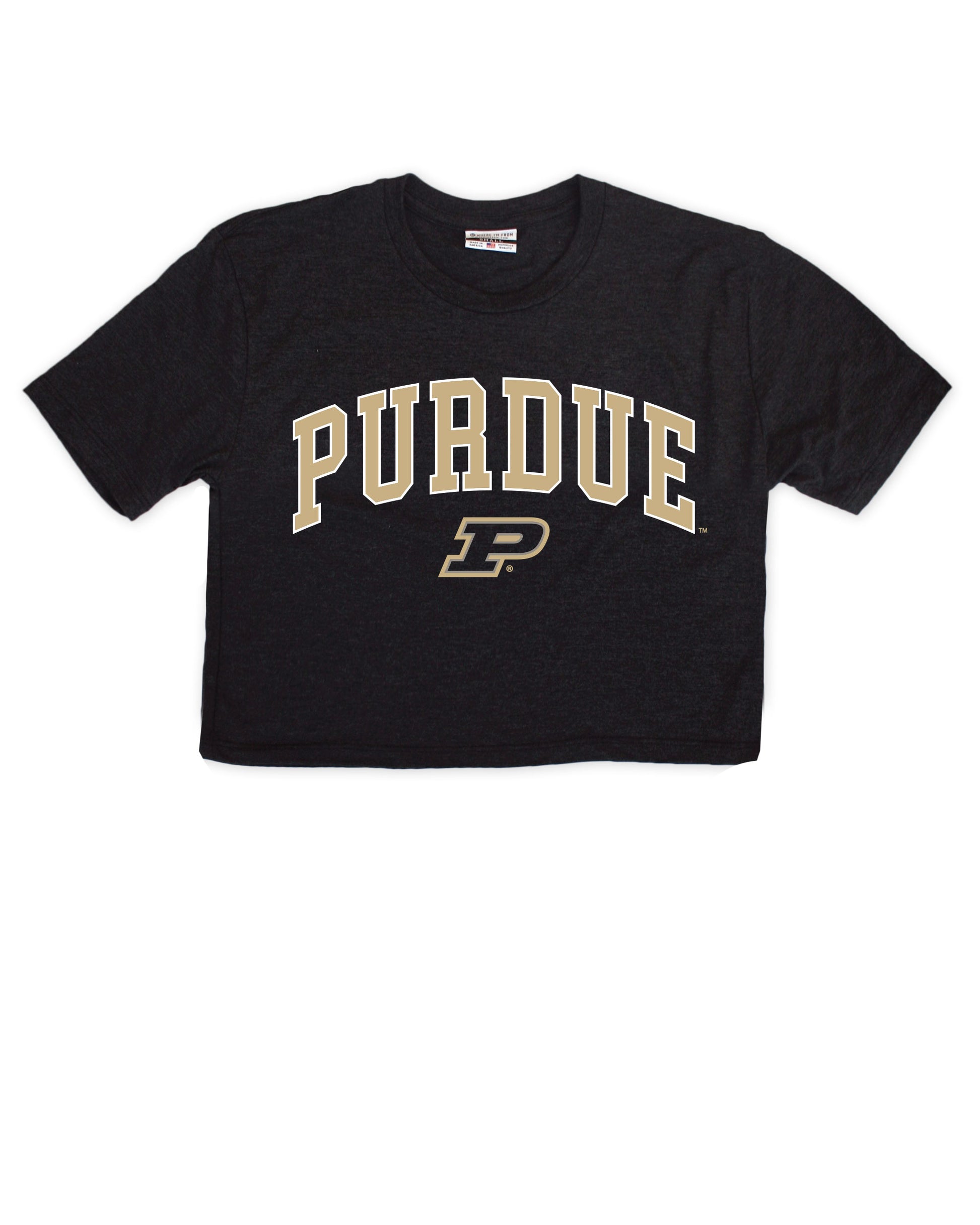 Purdue Boiler Up Jersey Cropped Tee