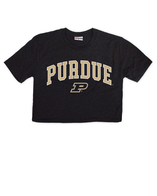 Purdue Boiler Up Jersey Cropped Tee
