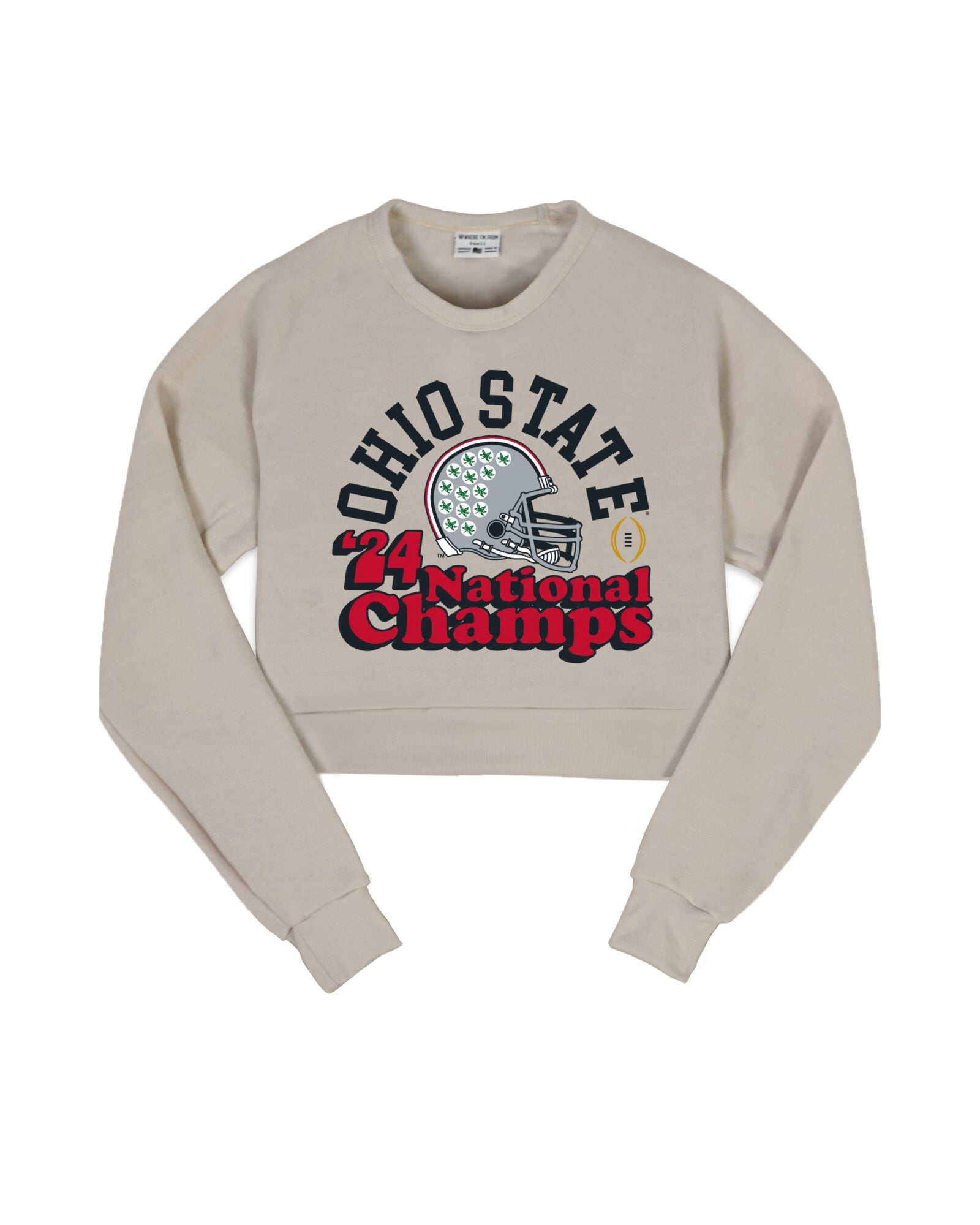 Ohio State Buckeyes College Football Playoff 2024 National Champions Women's Cropped Crew Sweatshirt