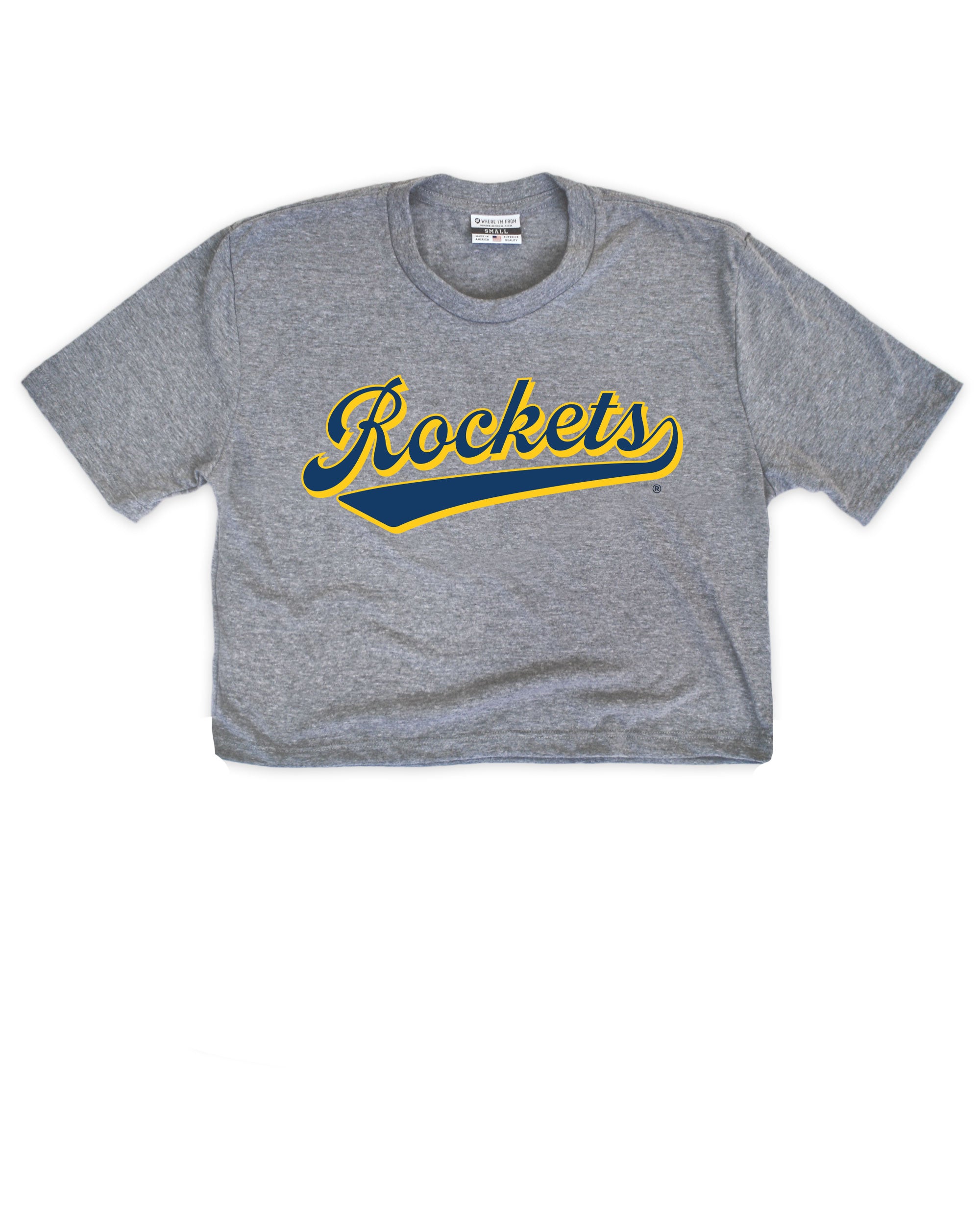 Red Rockets Script Rockets Script Underline Cropped Tee – Where I'm From
