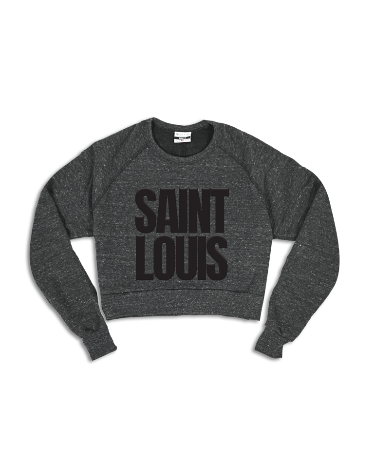 Saint Louis Puff Print Cropped Crew Sweatshirt