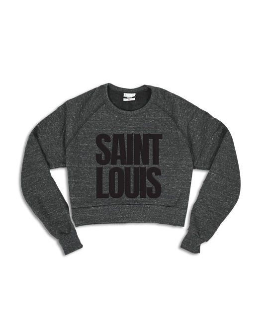Saint Louis Puff Print Cropped Crew Sweatshirt