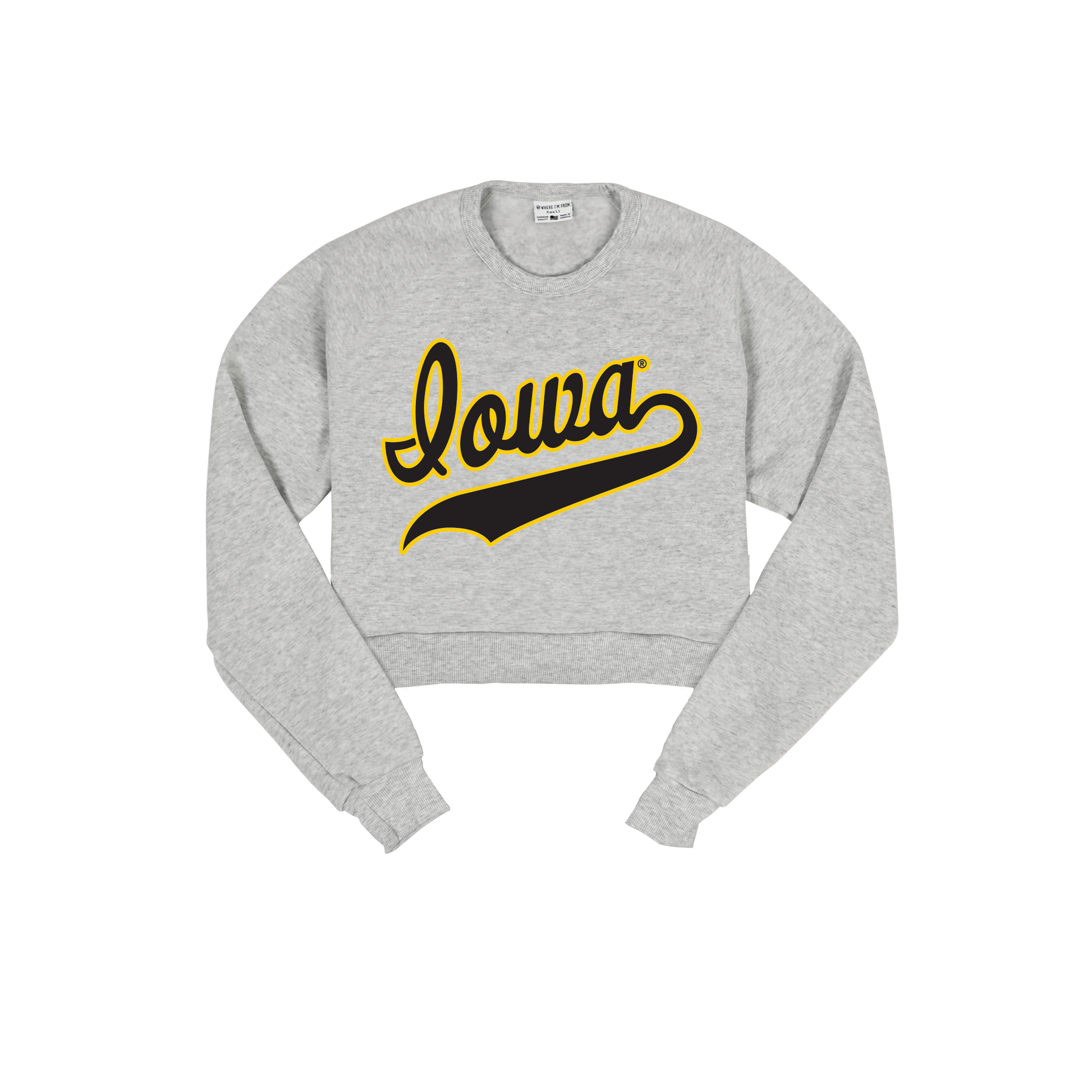 Iowa Script Cropped Crew Sweatshirt