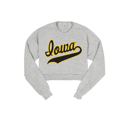Iowa Script Cropped Crew Sweatshirt