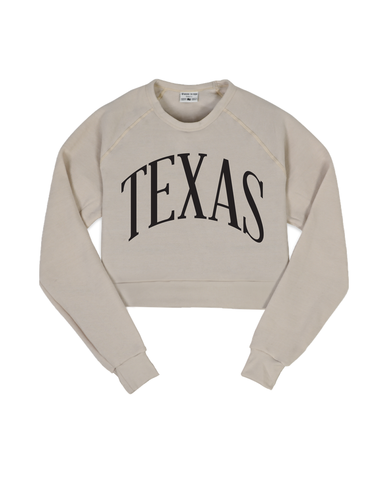 Texas Oversized Cropped Crew Sweatshirt