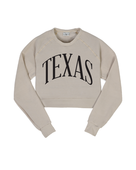 Texas Oversized Cropped Crew Sweatshirt