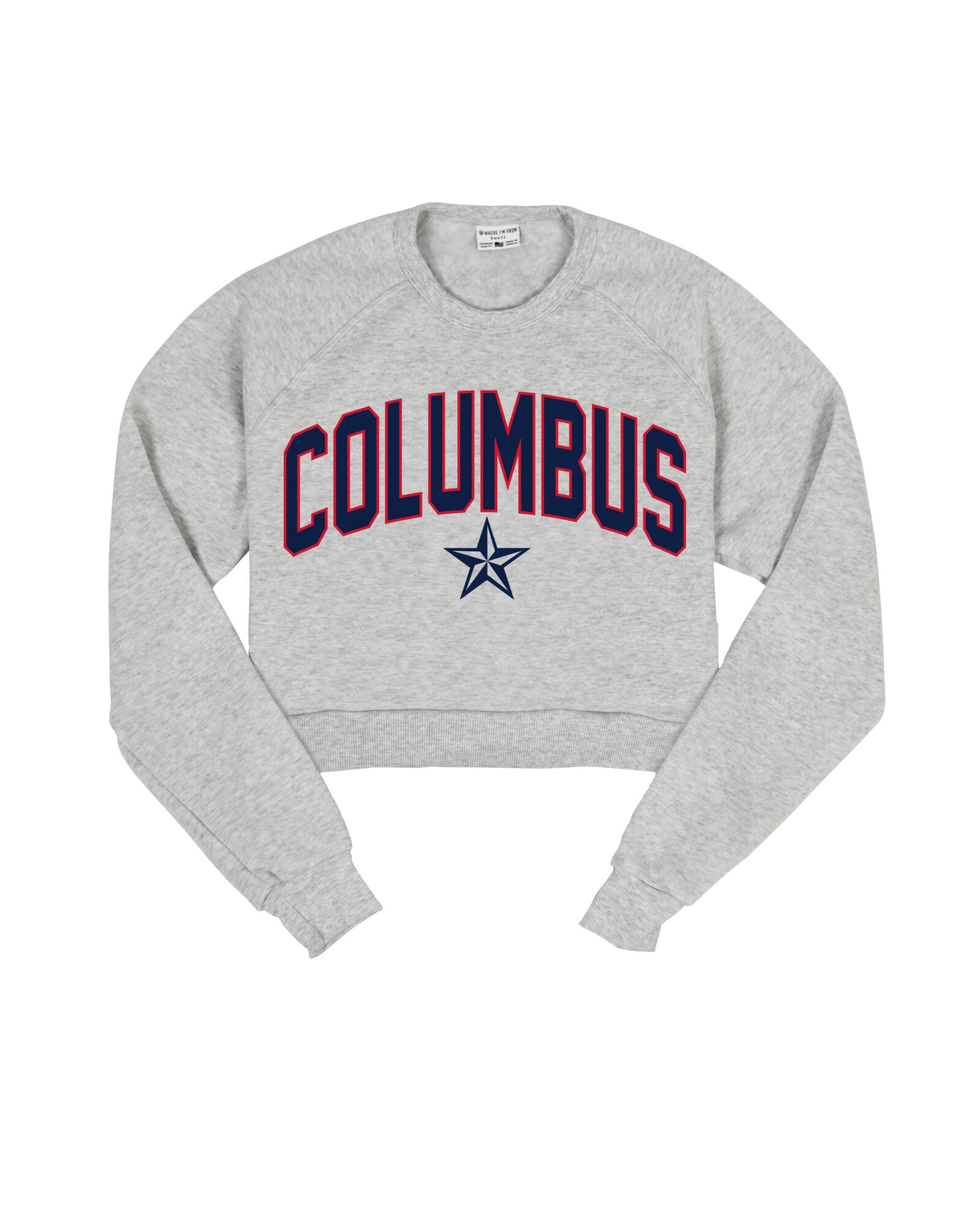Columbus Star Jersey Cropped Crew Sweatshirt