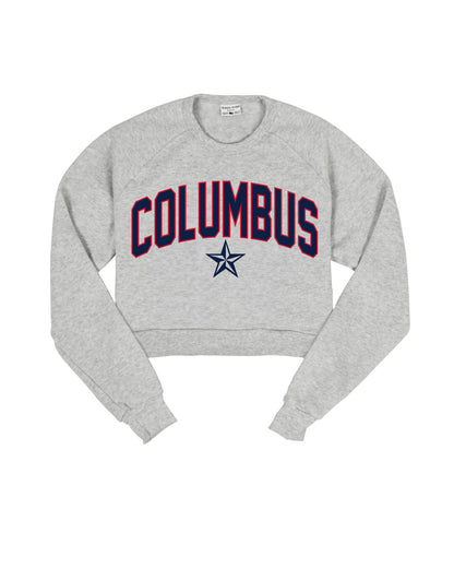 Columbus Star Jersey Cropped Crew Sweatshirt