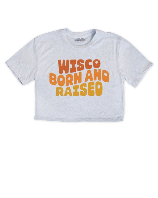 WI Born And Raised Cropped Tee
