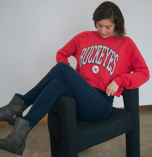 Buckeyes Arch Decal Cropped Crew Sweatshirt