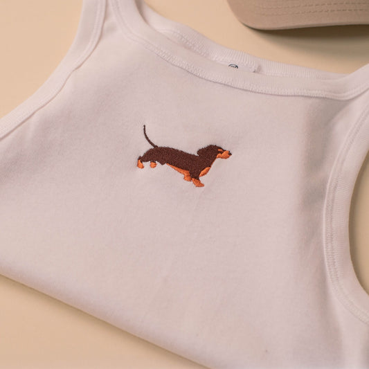 Lady Embroidered High Neck Tank